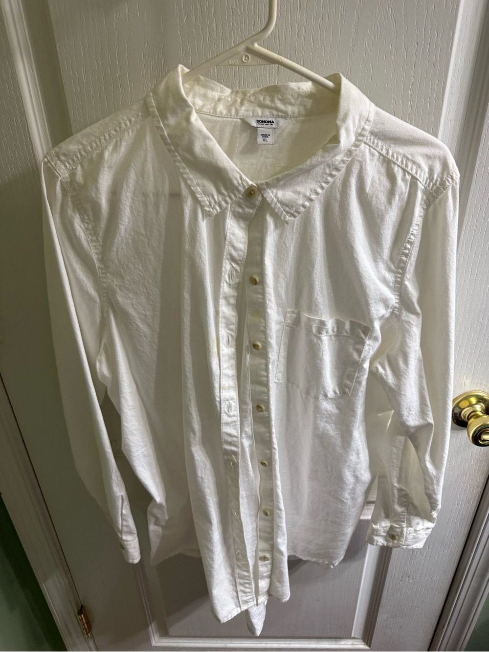 Sonoma White Men's Long-Sleeve Button-Down Shirt